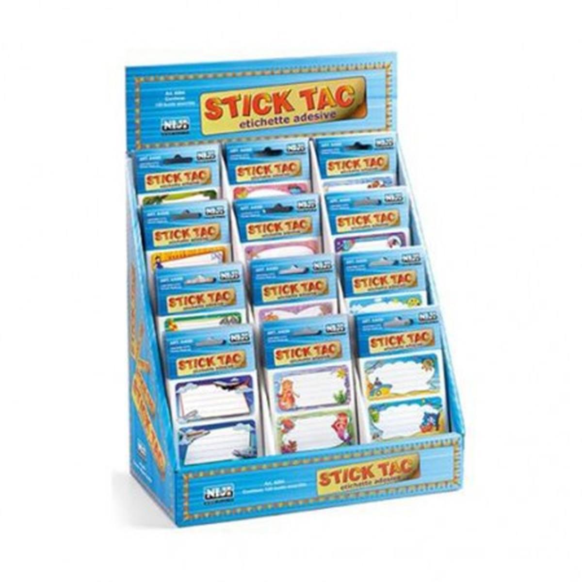 Lebez - busta 6 etichette adesive fantasia  per quaderni - etichetta da 7 x 3,5 cm