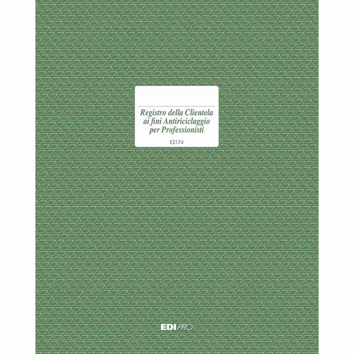 Edipro - registro della clientela ai fini antiriciclaggio per professionisti numerato 1/46 - formato 31 x 24,5