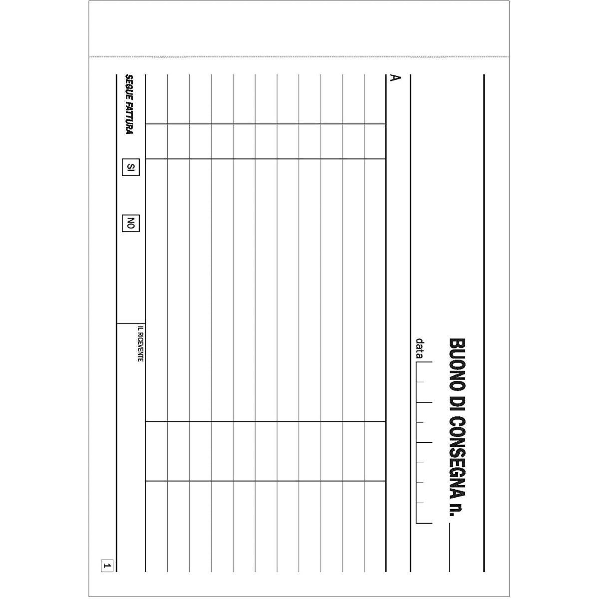 Edipro - blocco buono di consegna 50 x 2 autoricalcante - formato 12 x 17,5 cm