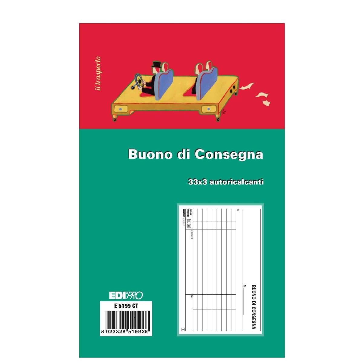 Edipro - blocco buono di consegna 33 x 3 autoricalcante - formato 9,9 x 17 cm