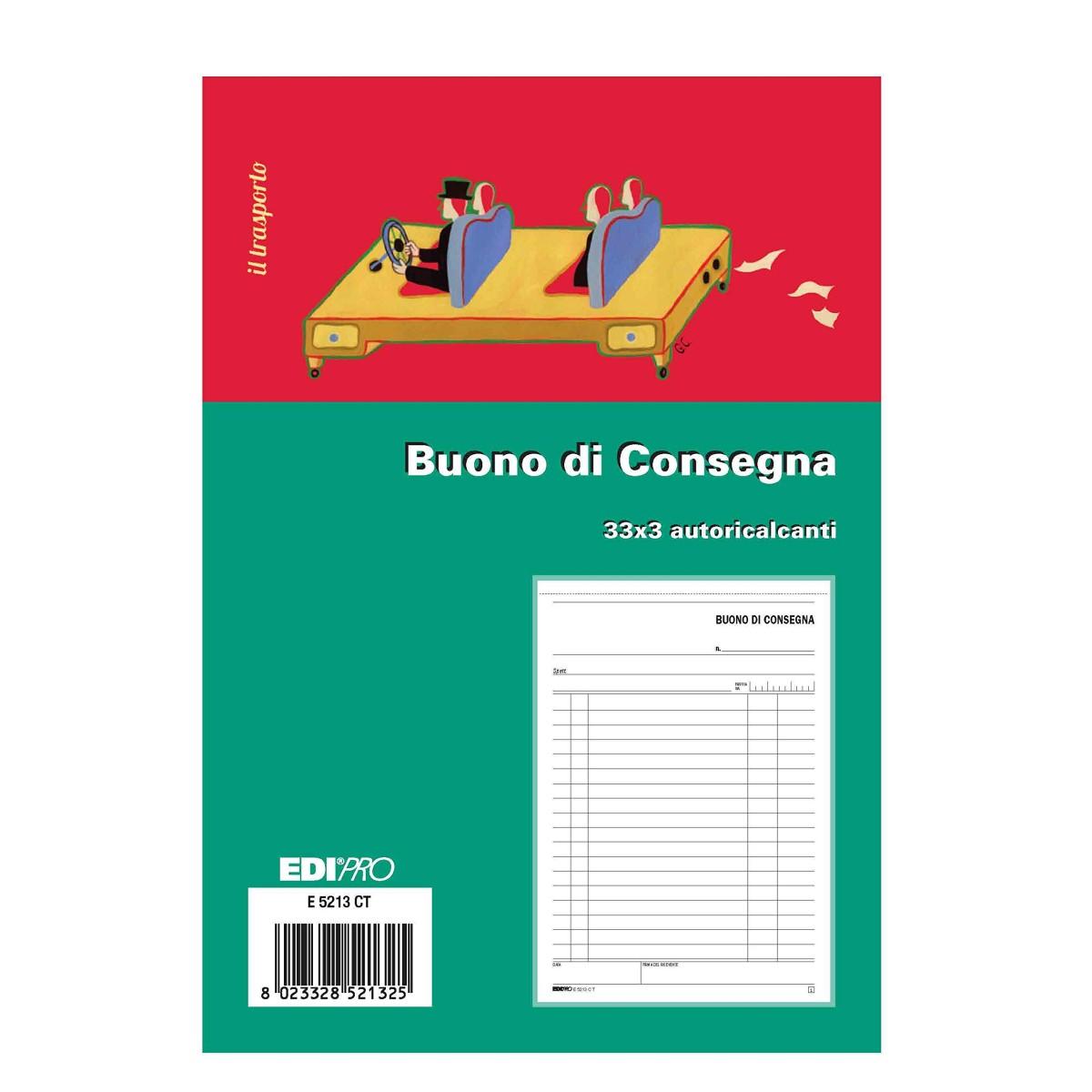 Edipro - blocco buono di consegna 33 x 3 autoricalcante - formato 22 x 14,8 cm