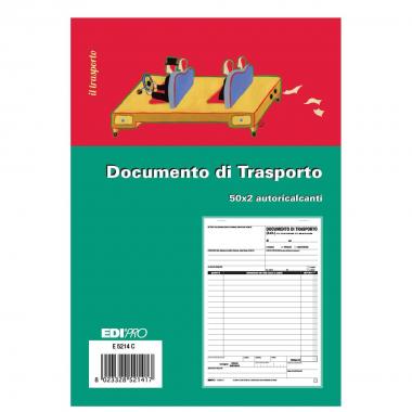 Edipro - blocco documento di trasporto 50 x 2 autoricalcante - formato 14.8 x 22 cm