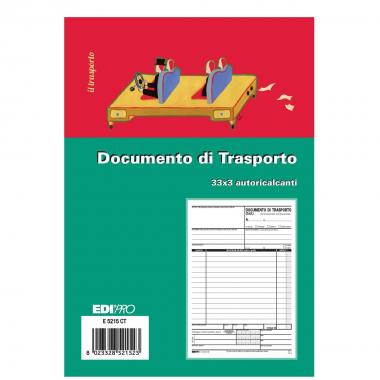 Edipro - blocco documento di trasporto 33 x 3 autoricalcante - formato 22 x 14,8 cm