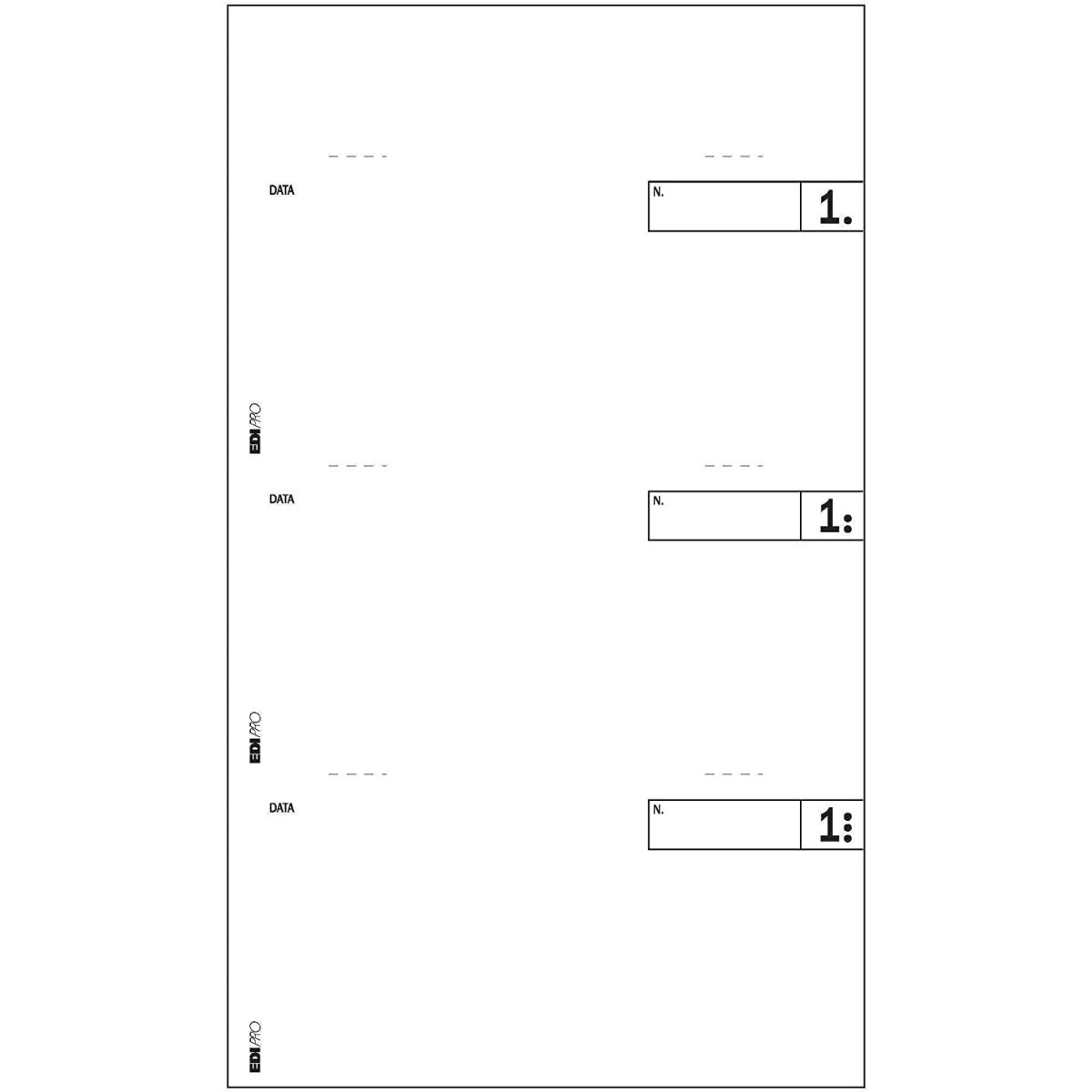 Edipro - blocco comande 3 tagliandi 25 x 3 autoricalcante - formato 17 x 9,9 cm