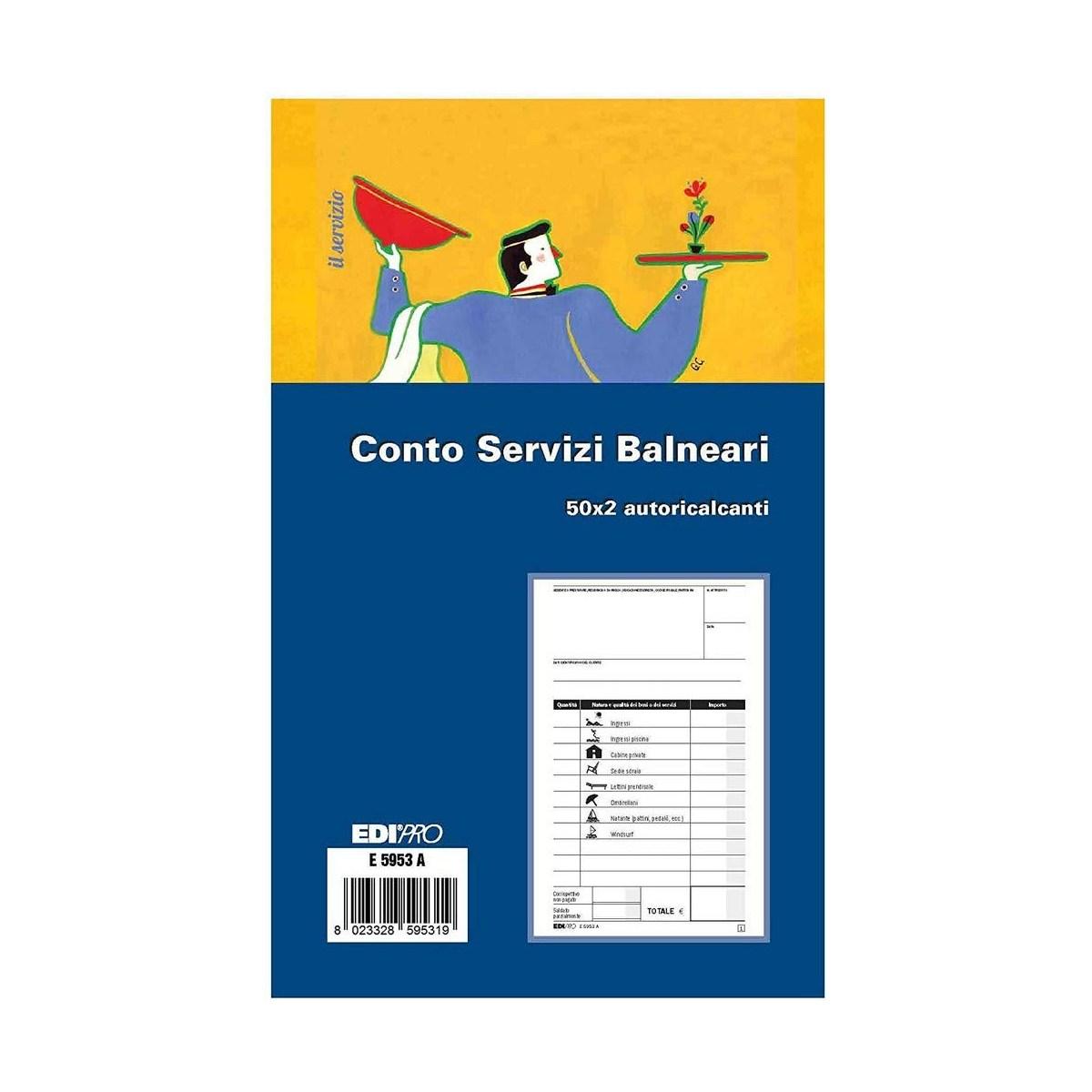 Edipro - blocco conti servizi balneari 50 x 2 autoricalcante - formato 17 x 9,9 cm