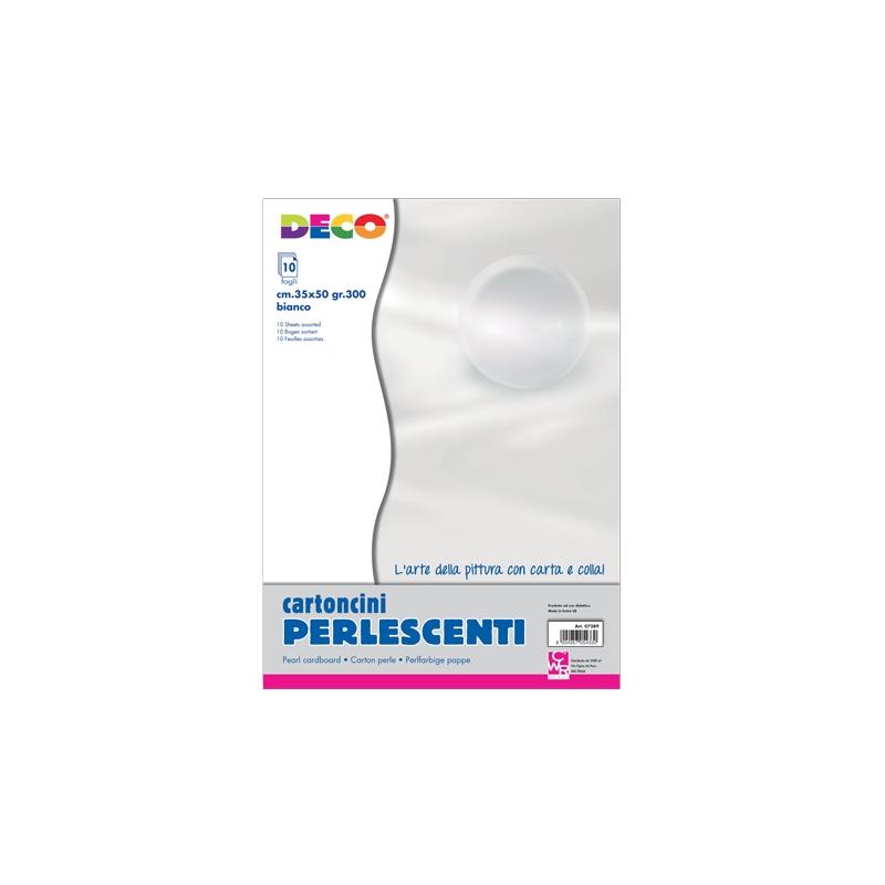 Cartoncino perlescente bianco da 300 gr/mq  formato 35 x 50 cm
