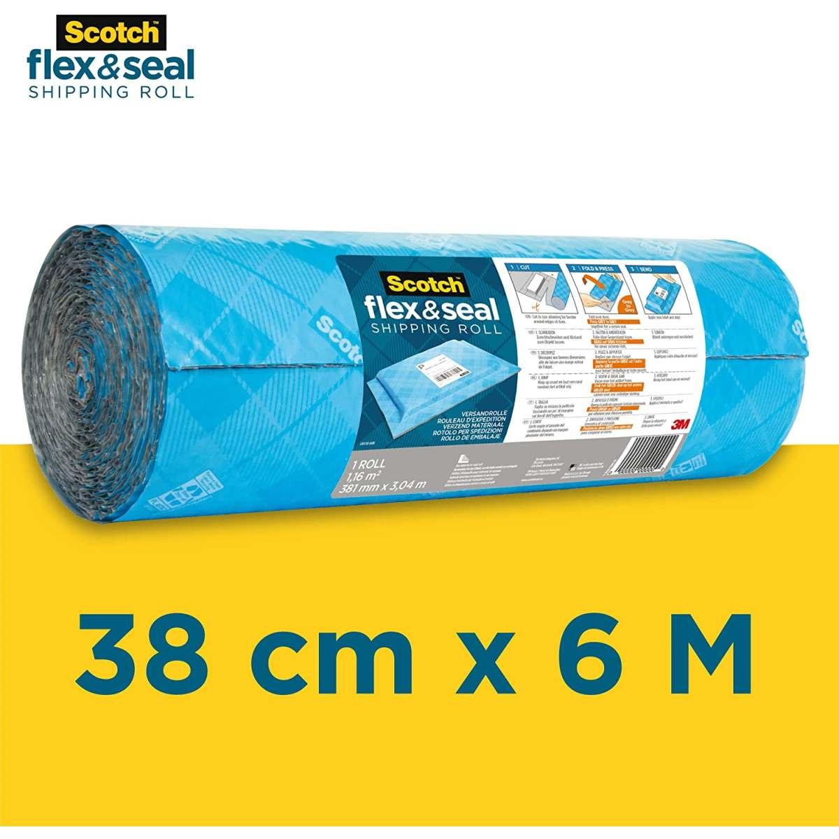 Scotch flex & seal shipping roll - rotolo per spedizioni - 38 cm x 6 mt