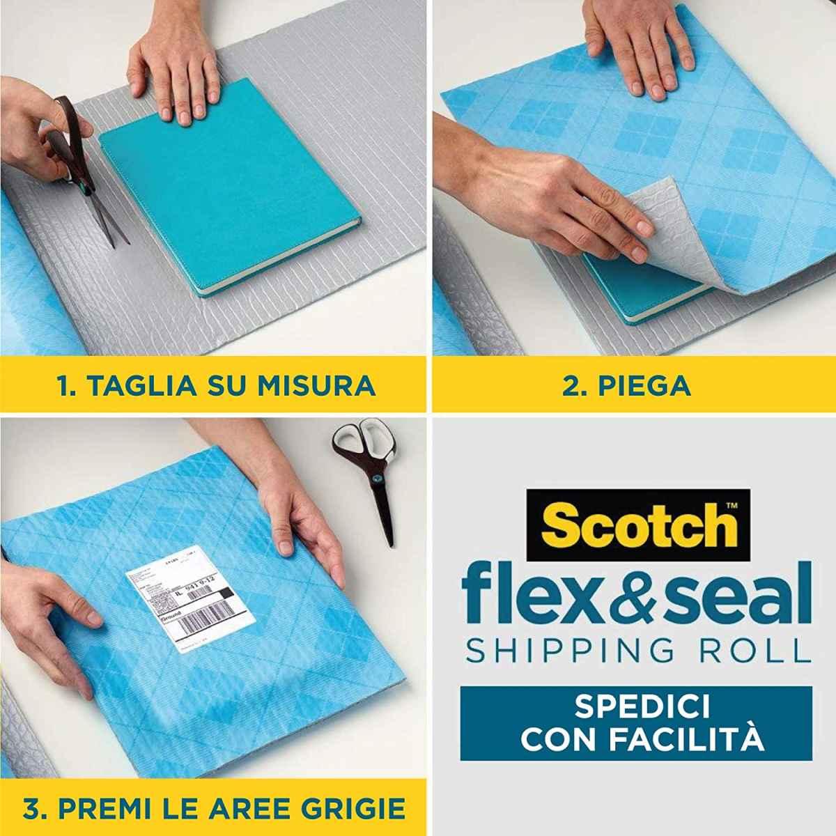 Scotch flex & seal shipping roll - rotolo per spedizioni - 38 cm x 6 mt