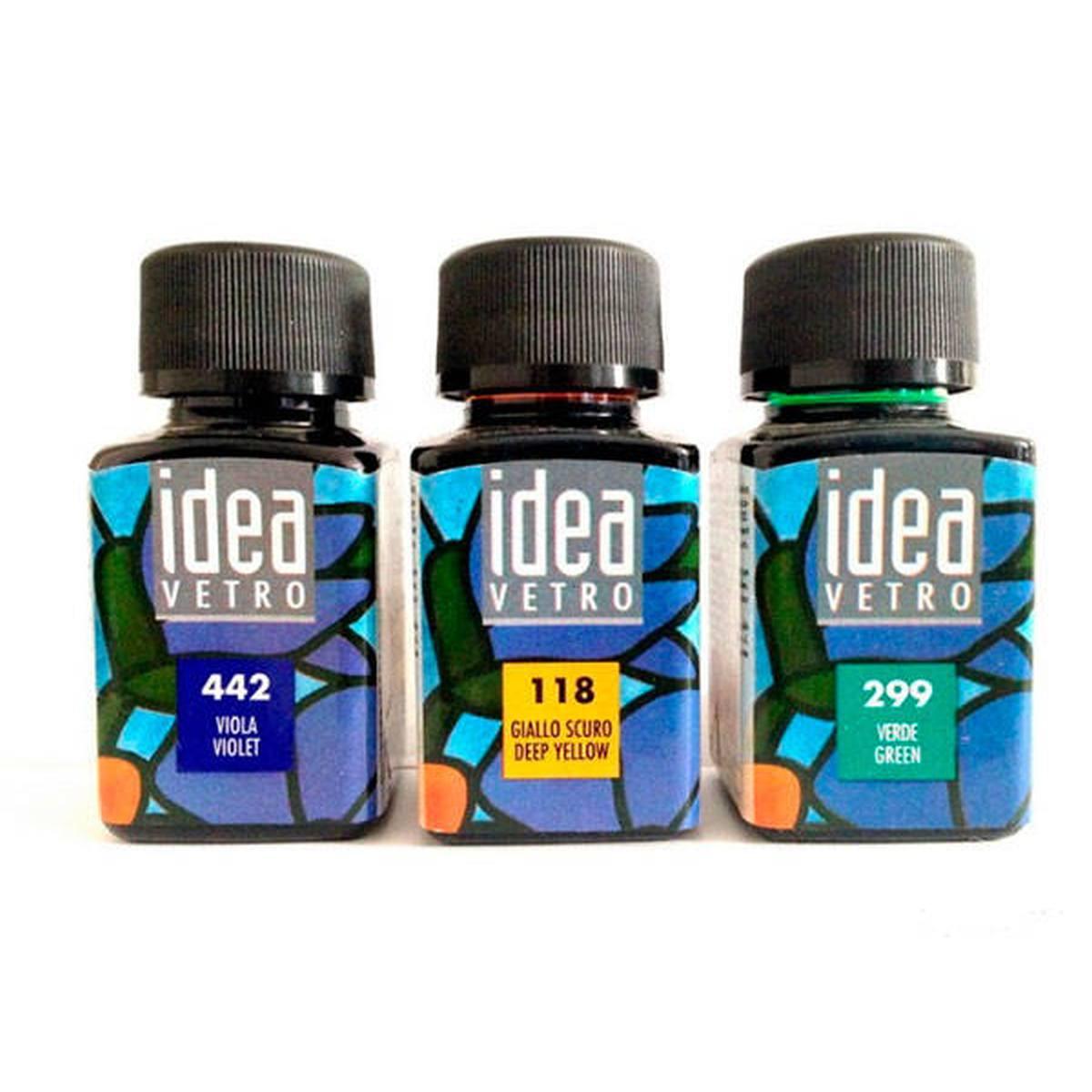 Maimeri - idea vetro - colori per vetro - flacone in plastica da 60 ml -