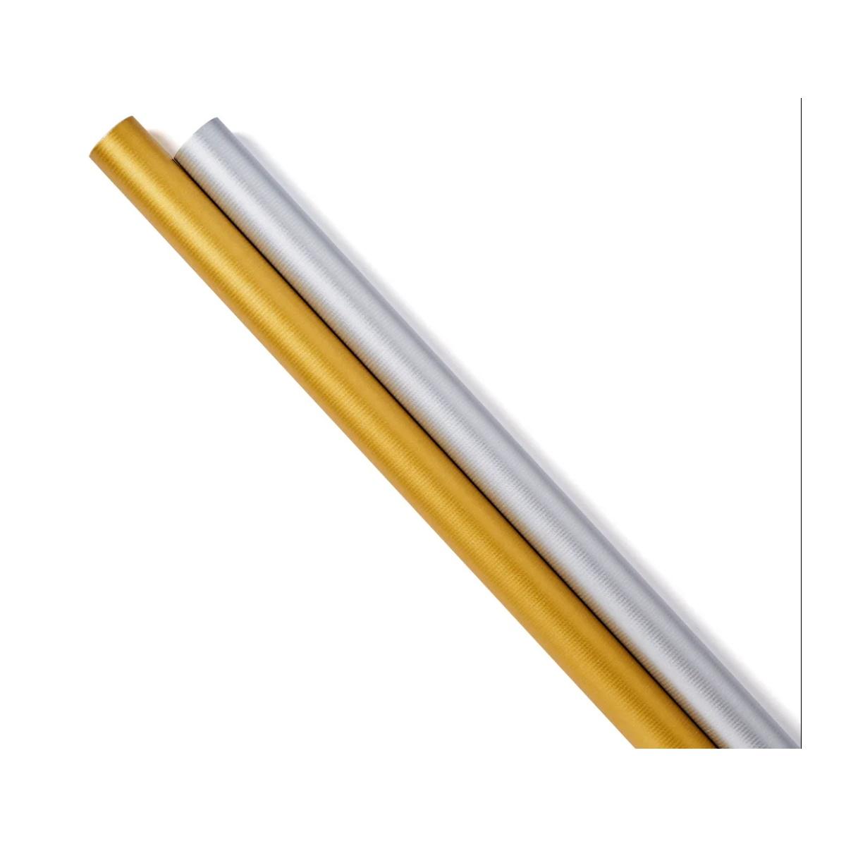 Carta kraft vergata - gold & silver - 60 gr - rotolo 1 x 3 mt