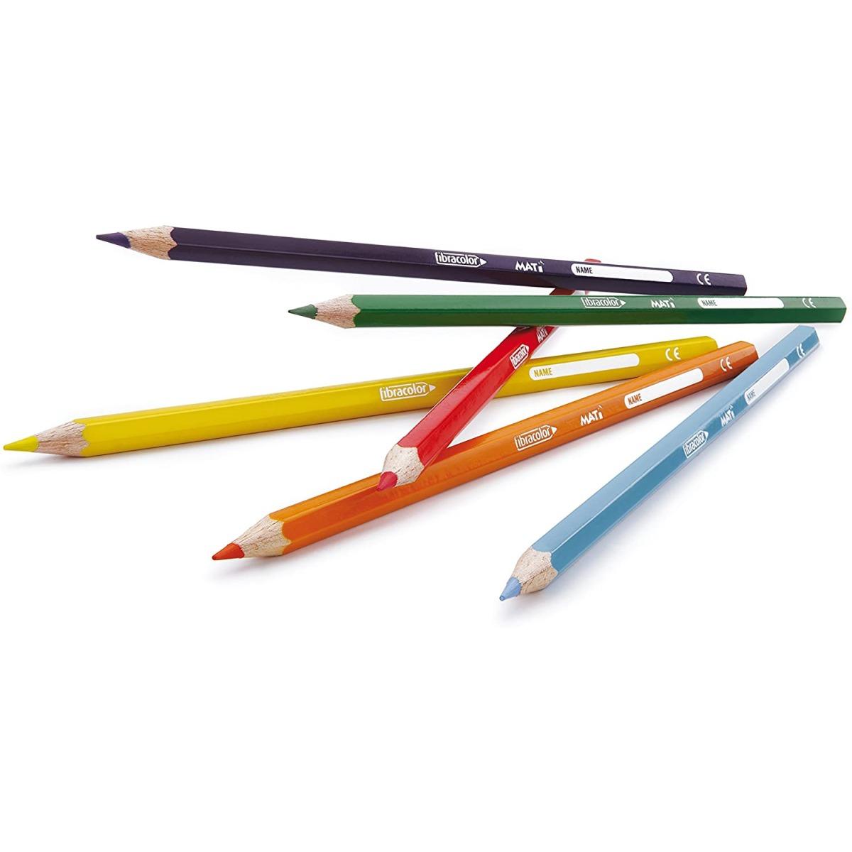 Fibracolor mati' - pastelli esagonale - punta fine Ø 3 mm - 24 pz