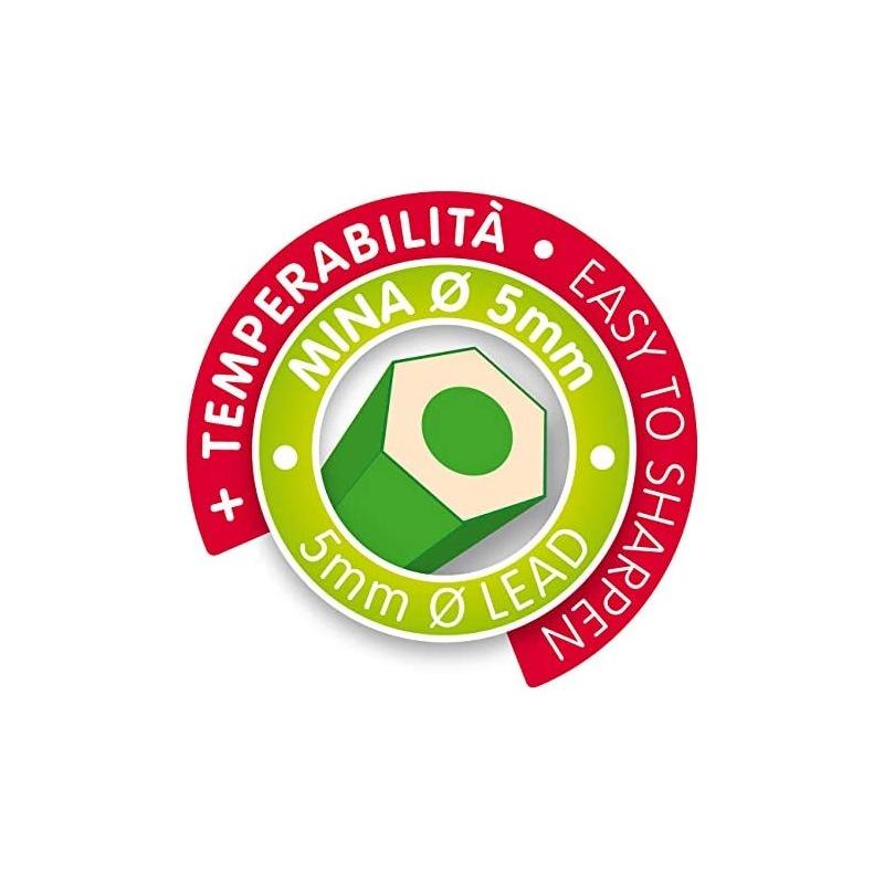 Fibracolor mati' - pastelli esagonale - punta fine Ø 3 mm - 24 pz