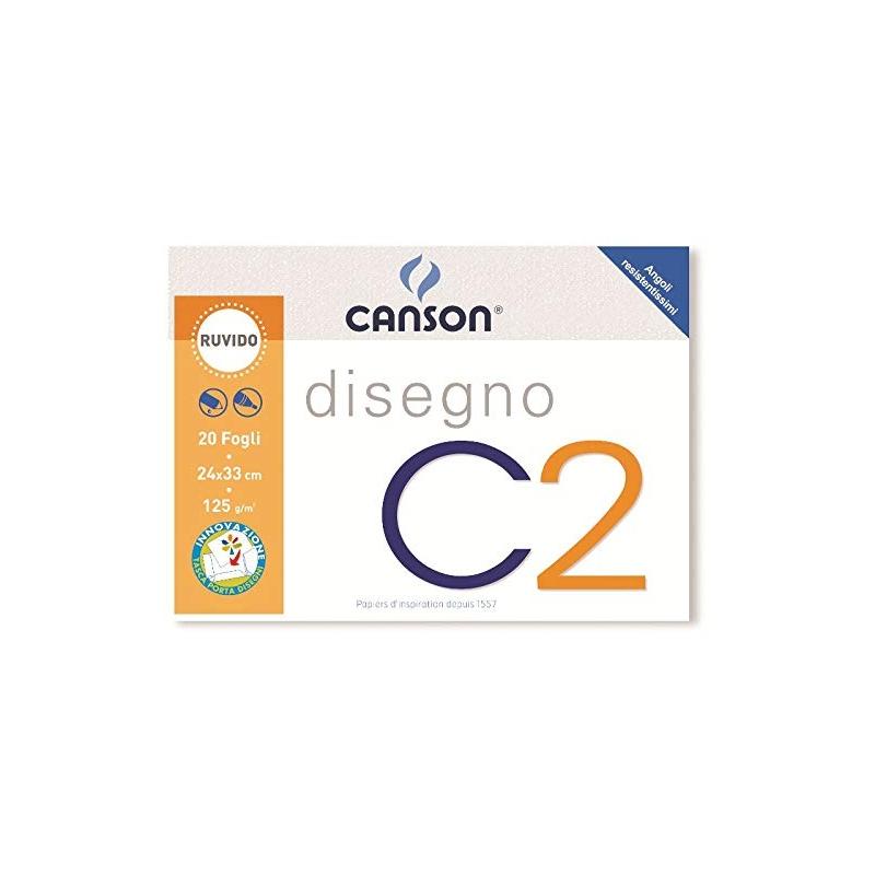 Canson Canson - album da disegno c2 ruvido - 4 angoli - formato 24 x 33 cm  - 20 fogli - carta 120 gr C100500446 8000484900331