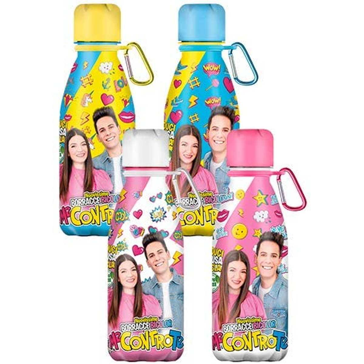 Borraccia bi-color 430 ml in plastica - me contro te