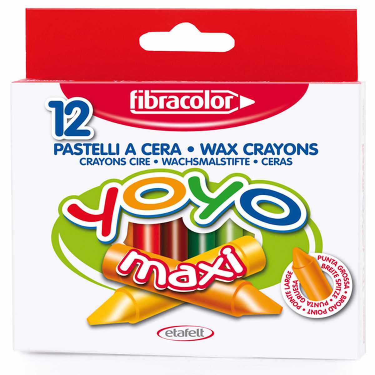 Fibracolor yoyo - pastelli a cera - punta fine - confezione da 12 pz