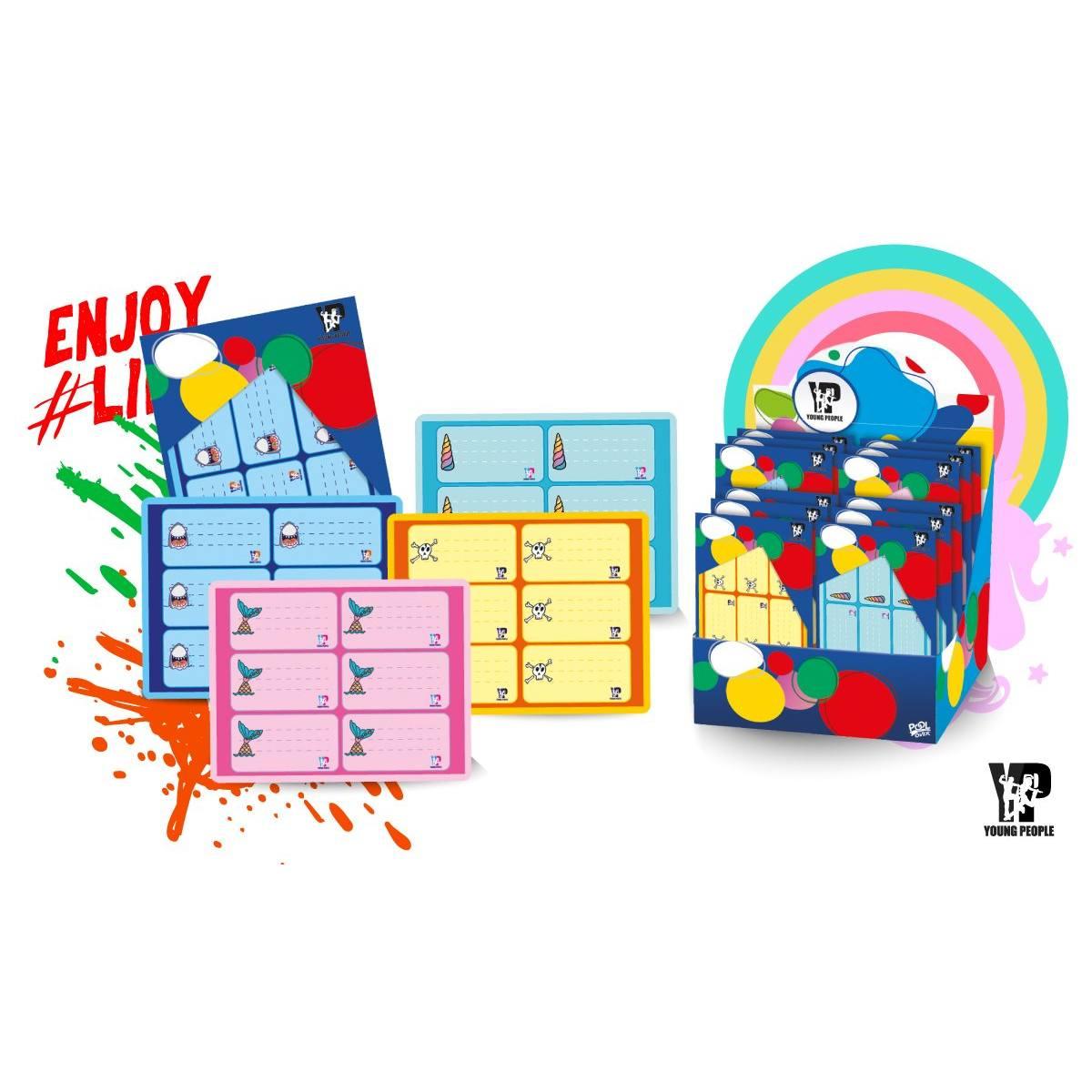 Young people - 30 etichette autoadesive - formato 7,8 x 4,2 cm