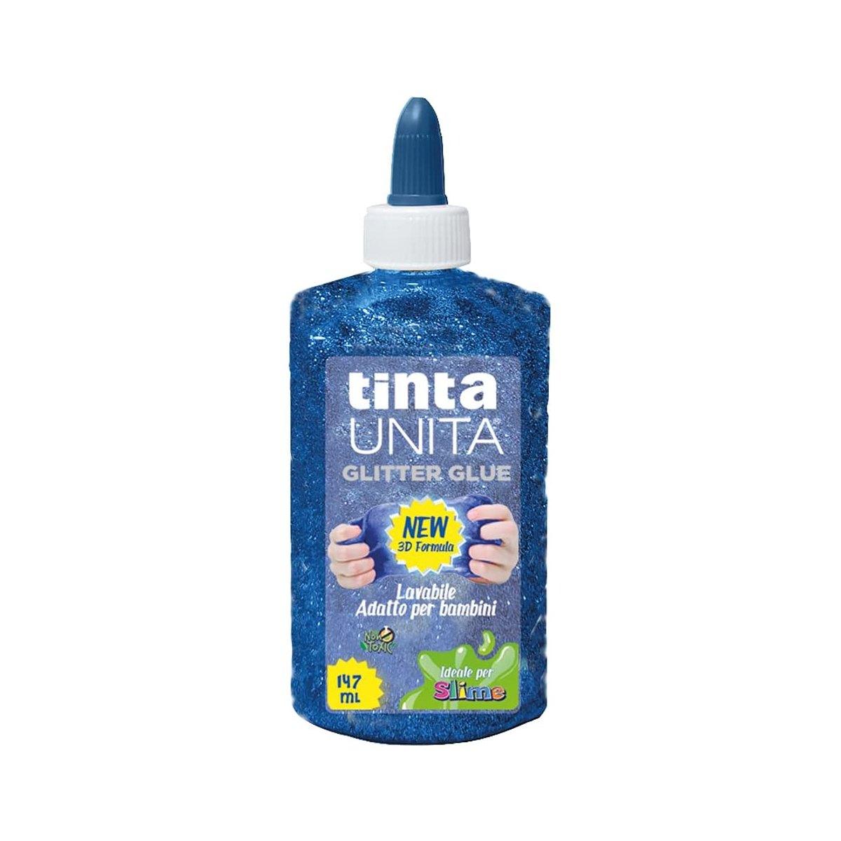 Tinta unita - glitter glue in flacone da 147 ml - ideale per slime -