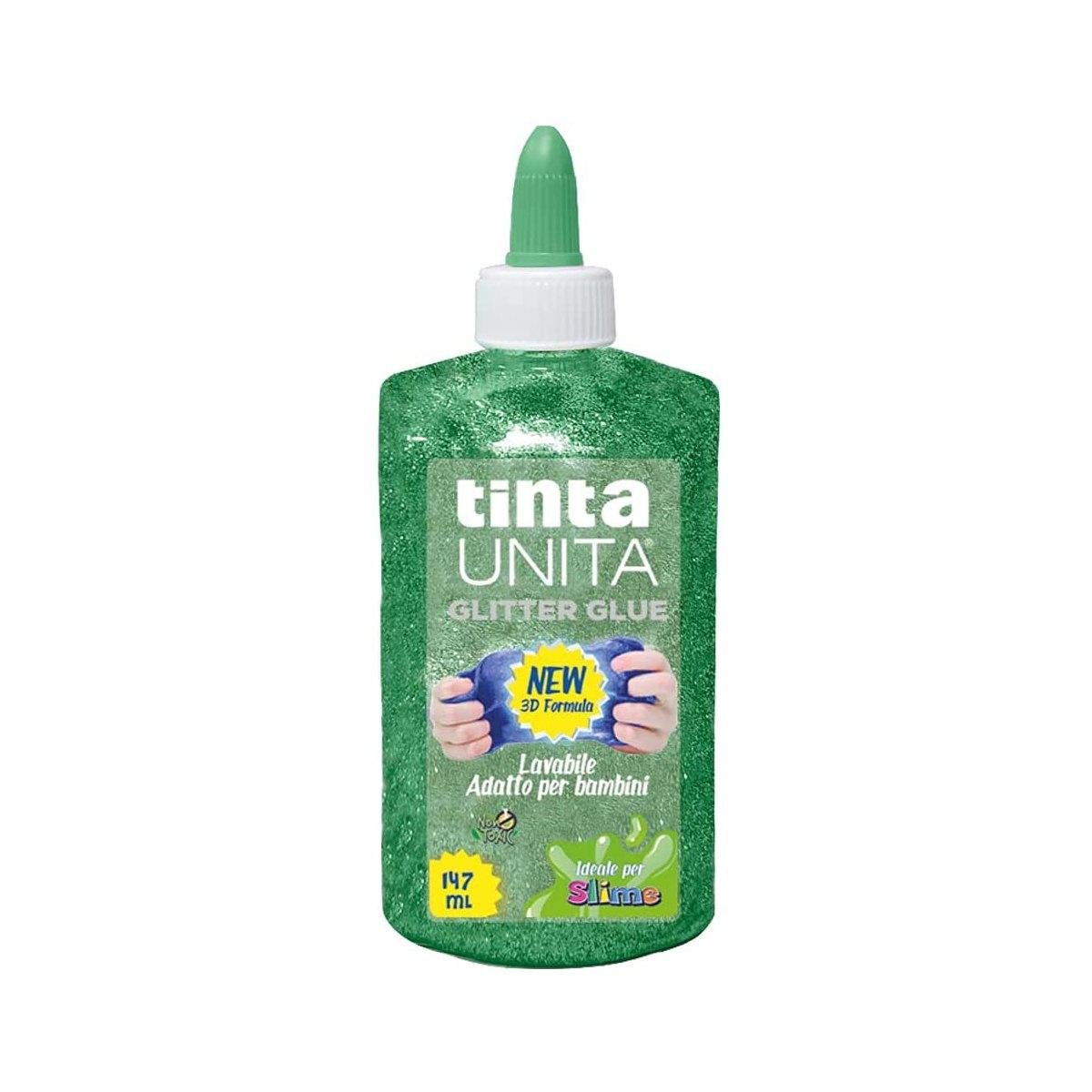 Tinta unita - glitter glue in flacone da 147 ml - ideale per slime -