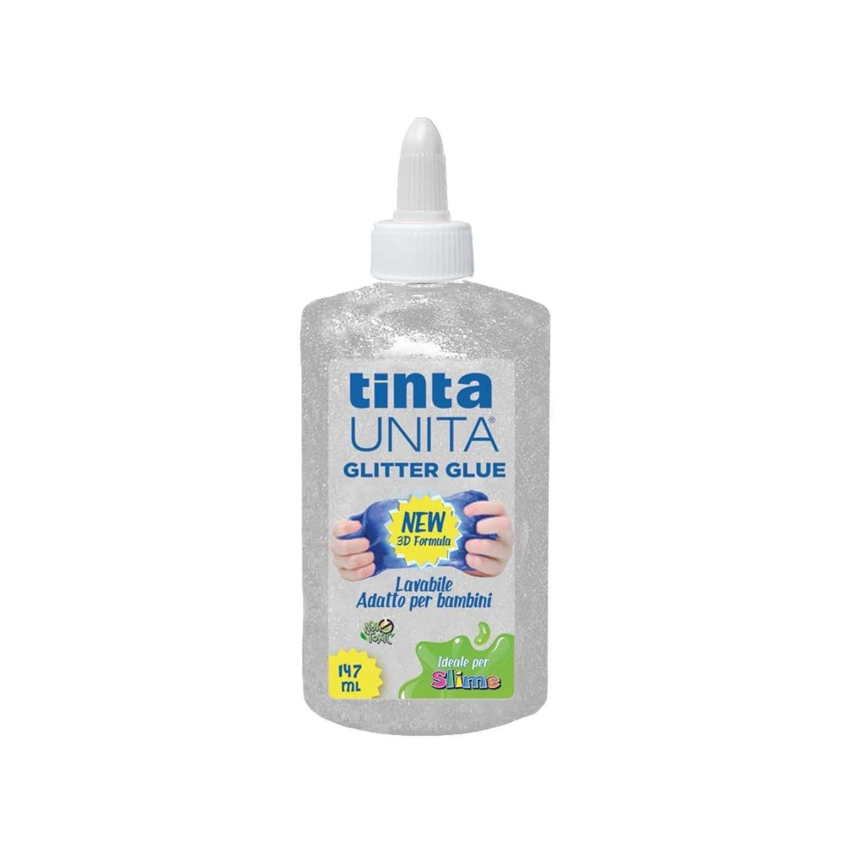 Tinta unita - glitter glue in flacone da 147 ml - ideale per slime -