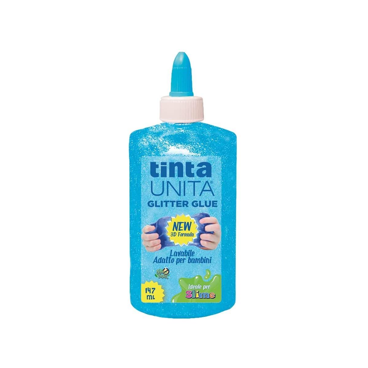 Tinta unita - glitter glue in flacone da 147 ml - ideale per slime -