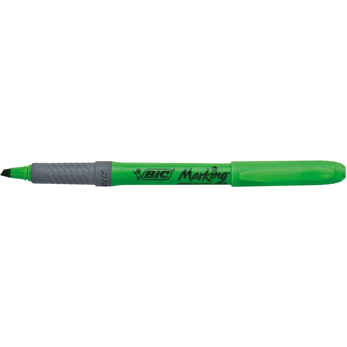 Bic highlighter grip - evidenziatore con inchiostro fluorescente a base d'acqua - punta a scalpello da 1,6 mm per sottolineare e da 3,3 mm per una sottolineatura piÙ ampia
