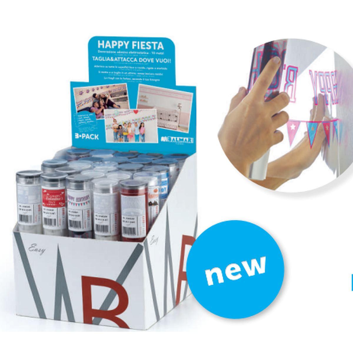 Happy fiesta - decorazione adesiva elettrostatica - lunghezza 10 mt -