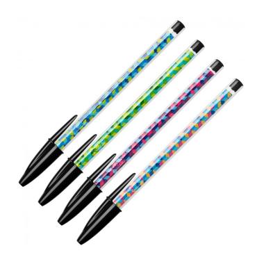 Bic cristal collection - penna a sfera - punta 1 mm - decorata con 4 decori geometrici trendy -