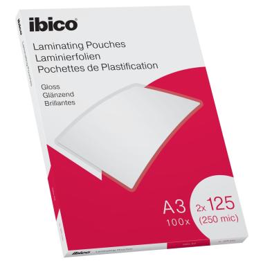 Acco - ibico - pouches per plastificazione lucide - formato a3 - 125 micron - confezione da 100 fogli