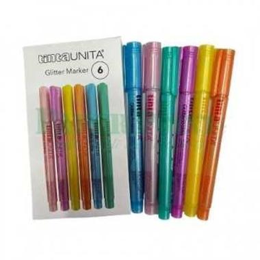 Tintaunita - set 6 pennarelli punta media colori glitter