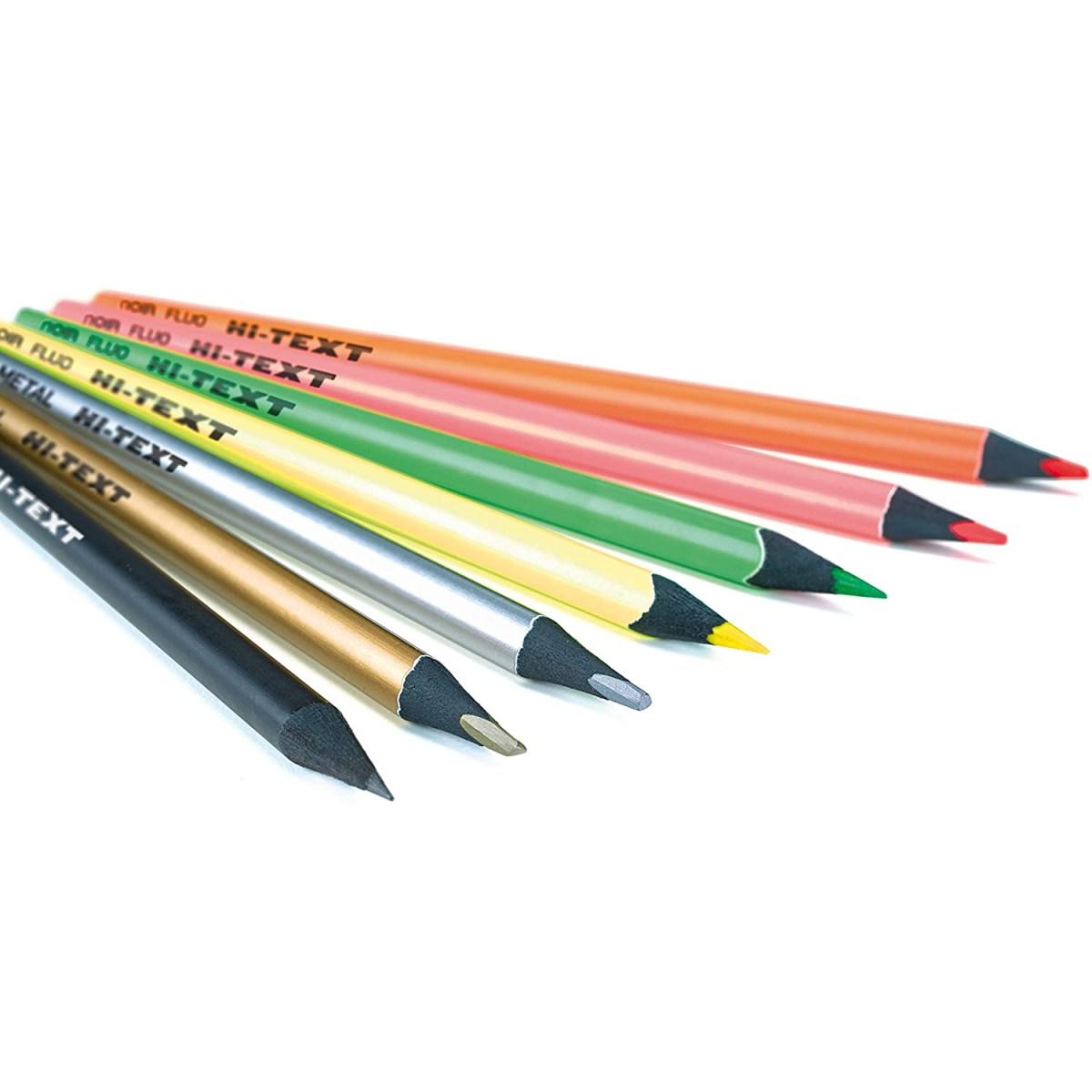 Hi-text 066 noir fluo - matita triangolare legno mina fluo laccata fluo