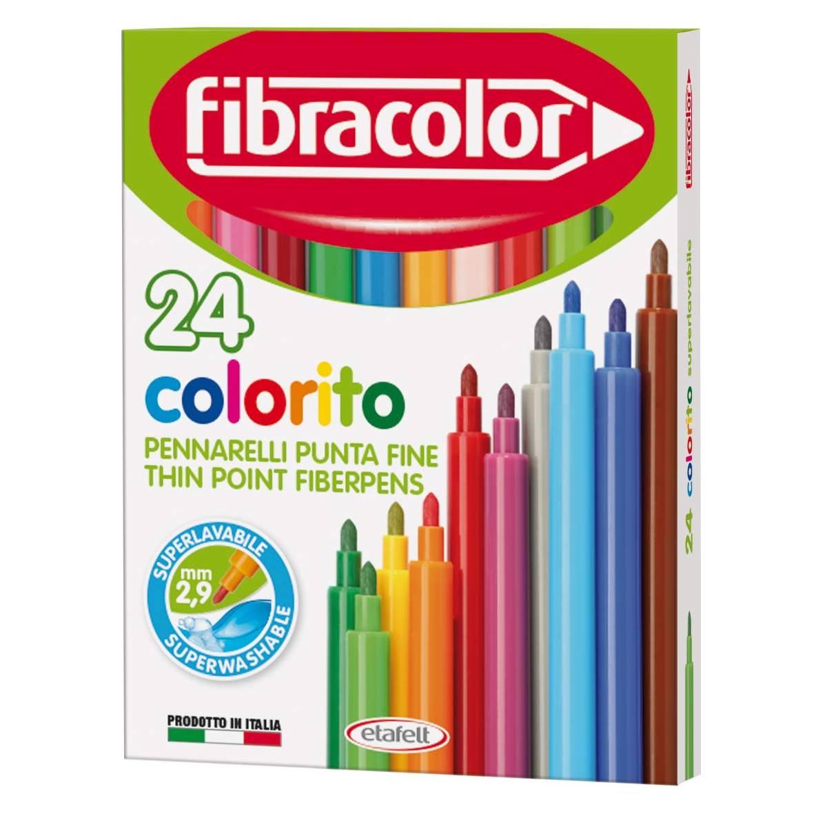 Fibracolor Fibracolor colorito - pennarelli punta fine - confezione da 24  pz 10539SW024SC 8008621000685