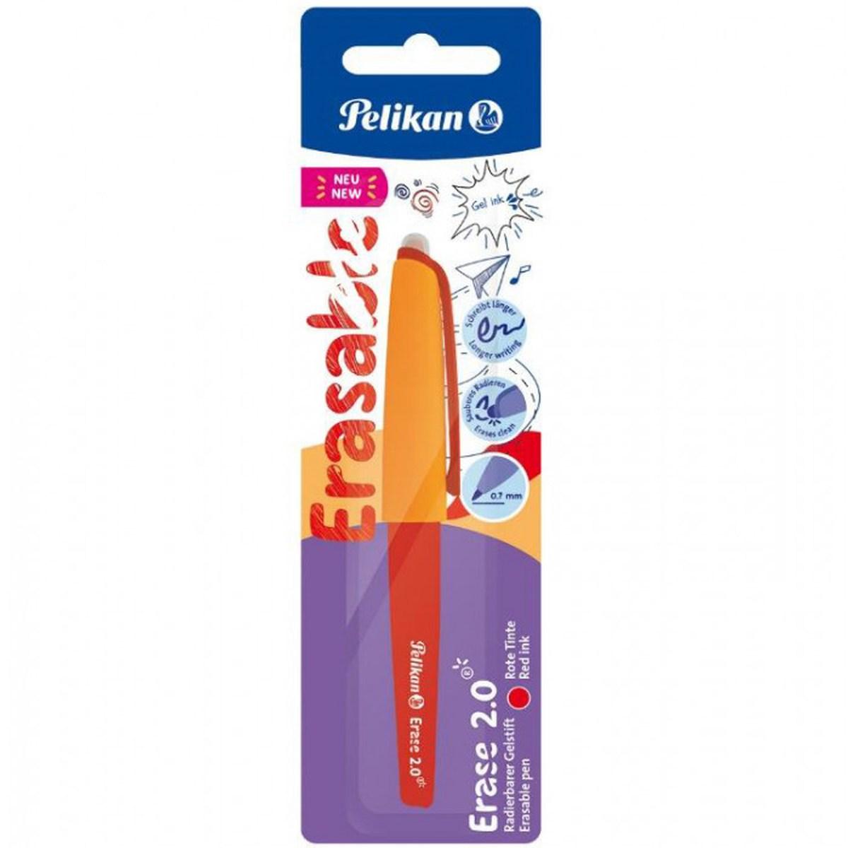 Pelikan erase 2.0 - penna roller cancellabile ergonomica - per destrimani e mancini - punta m indeformabile - ricaricabile