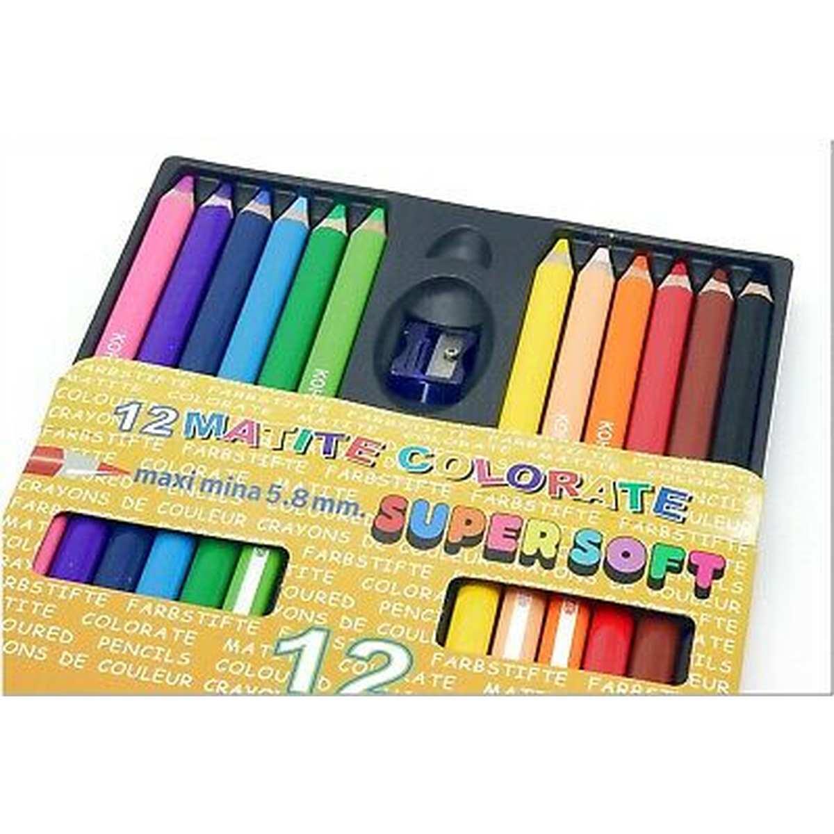 Koh i noor - poldo colori 12 colori mina 5.8mm jumbo supersoft