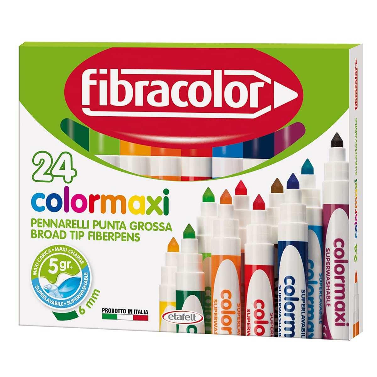 Fibracolor colormaxi - pennarelli punta grossa - confezione da 24 pz