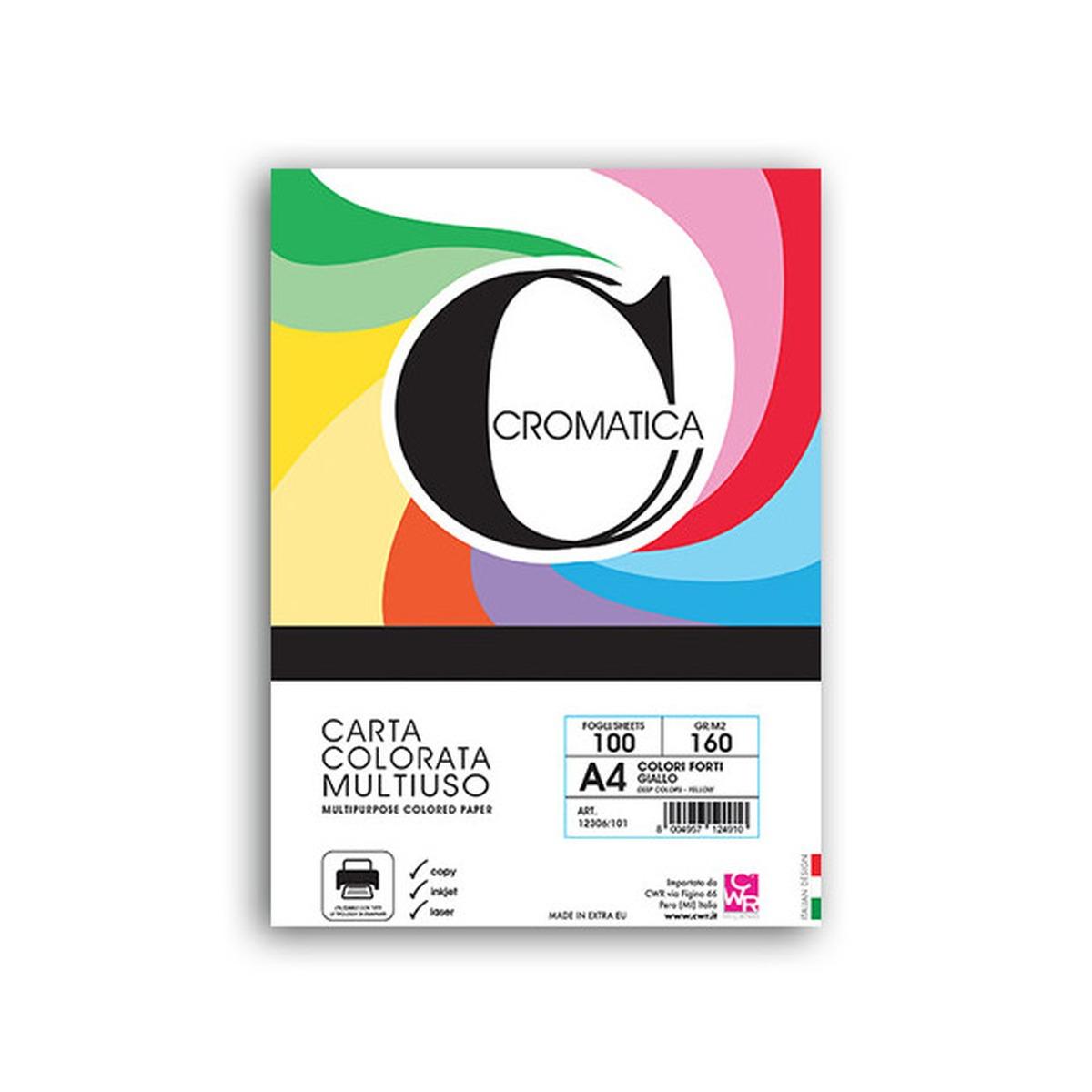 Deco - cromatica 160 - carta colori forti  a4 (21 x 29,7 cm) 160 gr/mq - confezione da 100 fogli