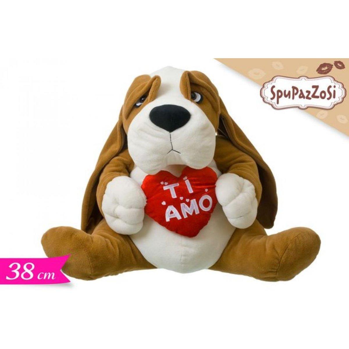 Cane seduto con cuore 38 cm