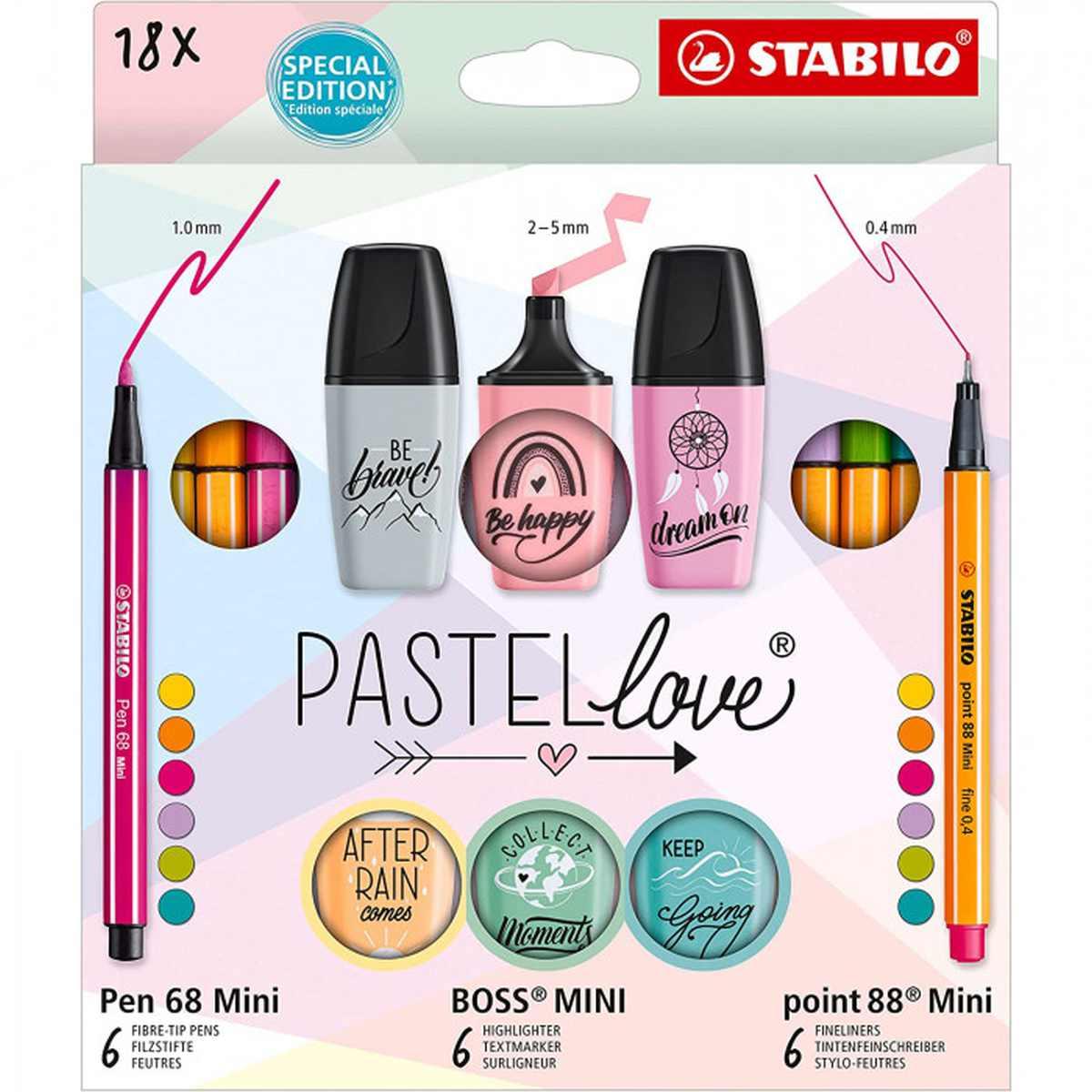 Stabilo Stabilo - set mini world pastel love 18 pezzi 77/5-8-5 4006381590365