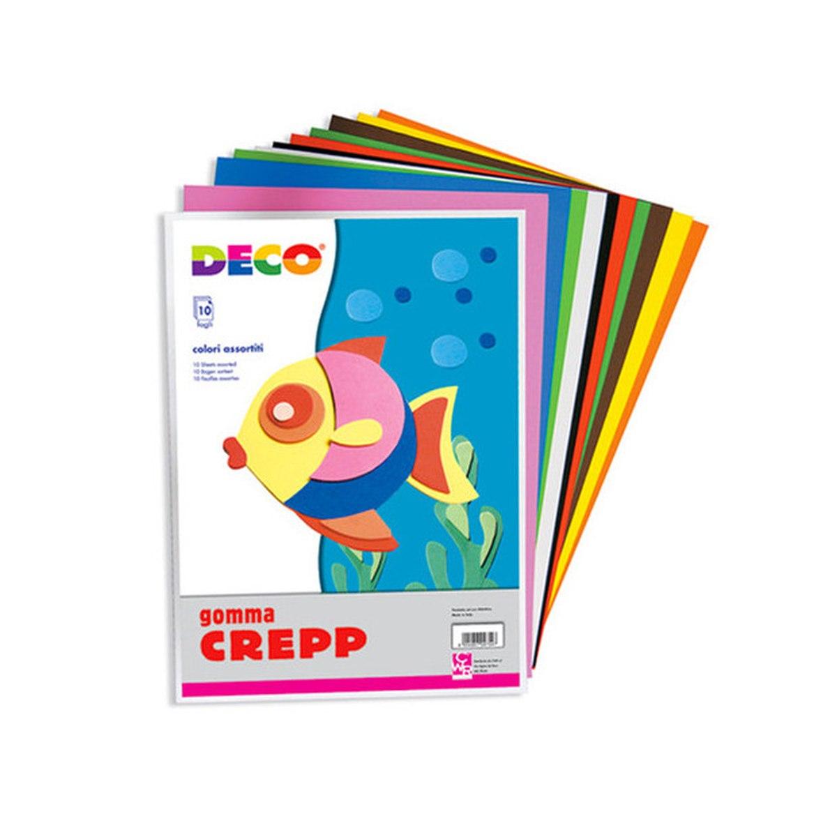 Deco - gomma crepp - formato 50 x 66 cm - colori assortiti