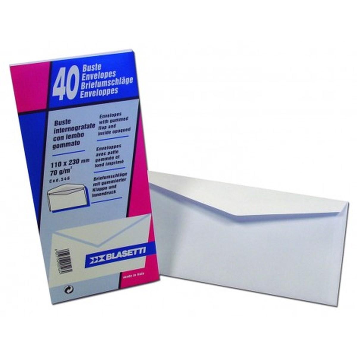 Blasetti - buste bianche uso mano - 70 gr - 11 x 23 cm - 40 pz