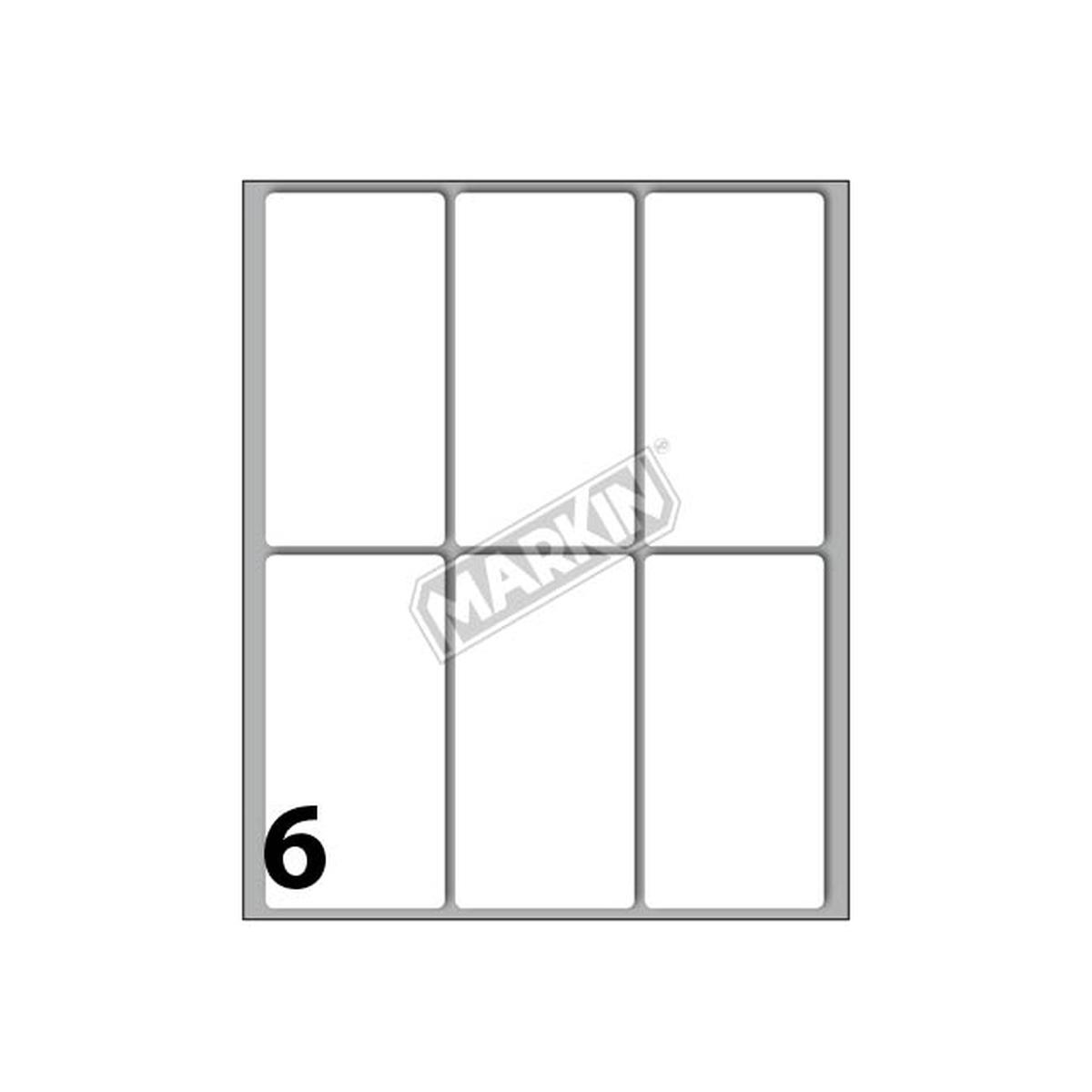 Marking - 60 etichette bianche adesive permanenti (73 mm x 37 mm) - 6 etichette per foglio - 10 fogli