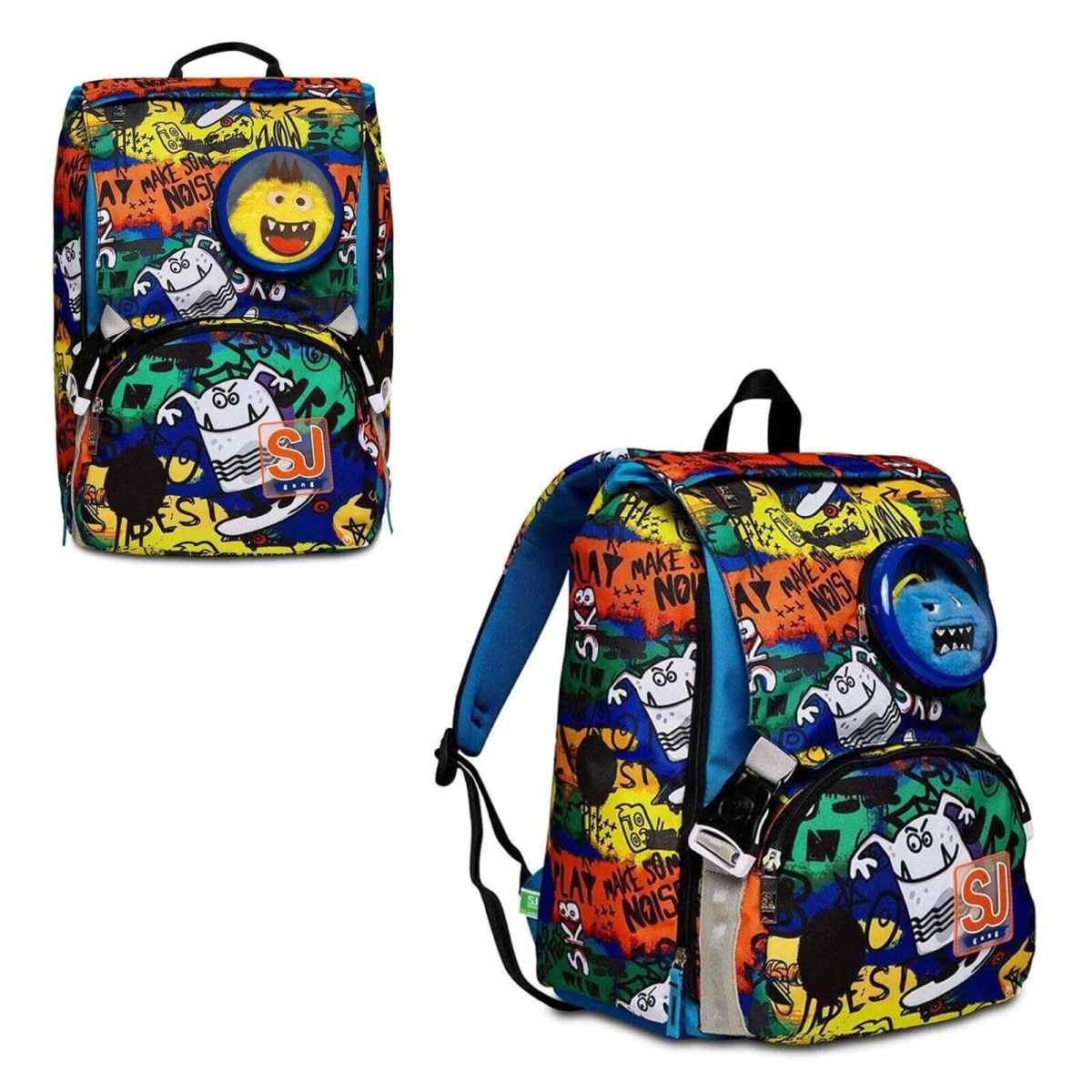 Zaino scuola sdoppiabile big sj gang critty boy - turchese fluo