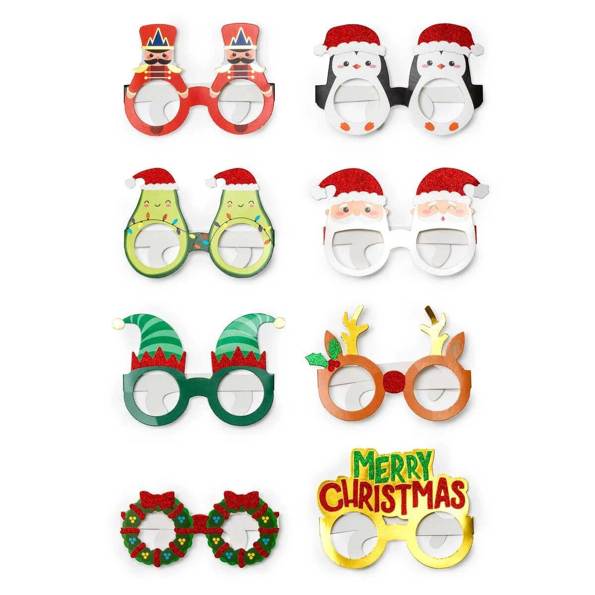 Legami - set of 8 pairs christmas paper - holiday paper eyeglasses