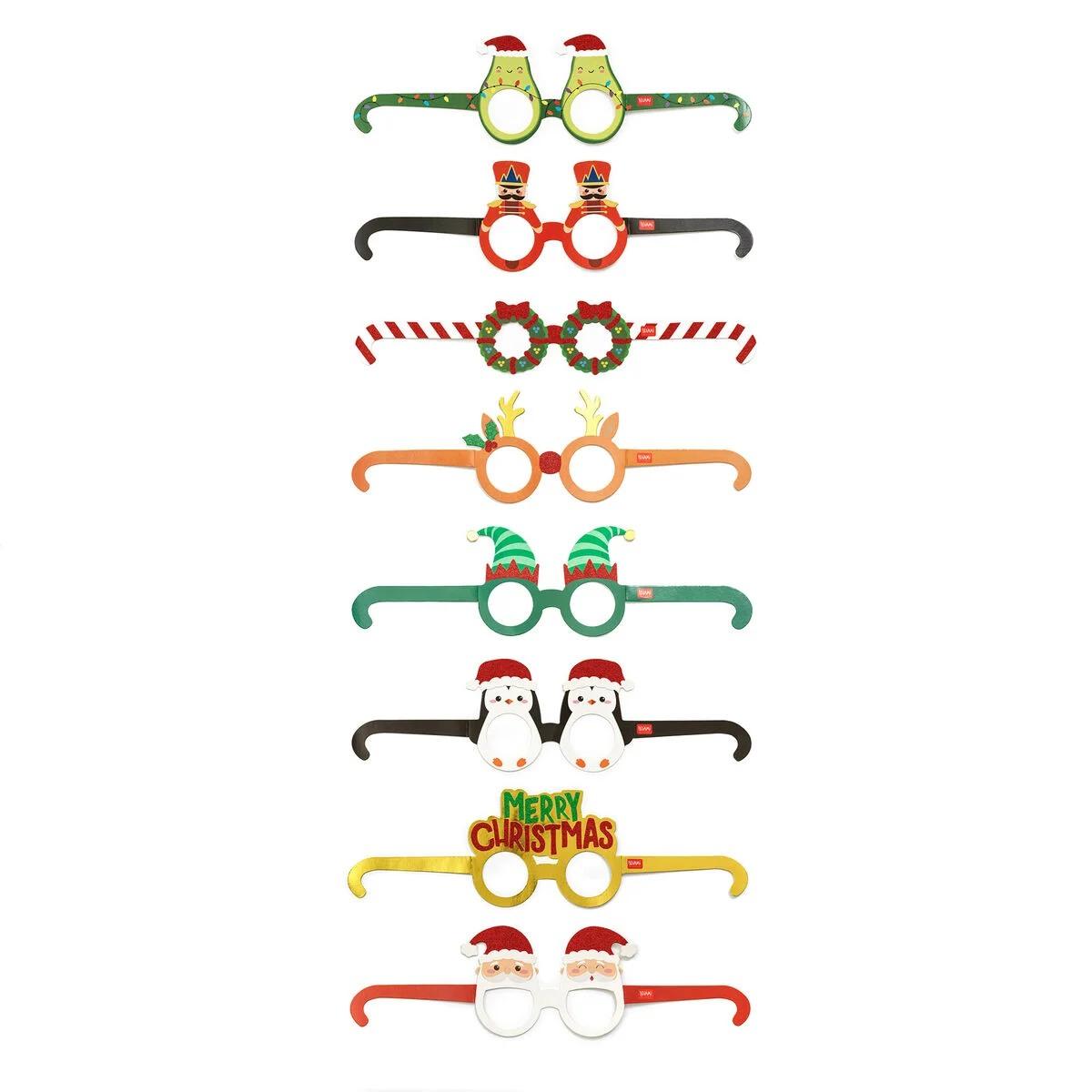 Legami - set of 8 pairs christmas paper - holiday paper eyeglasses