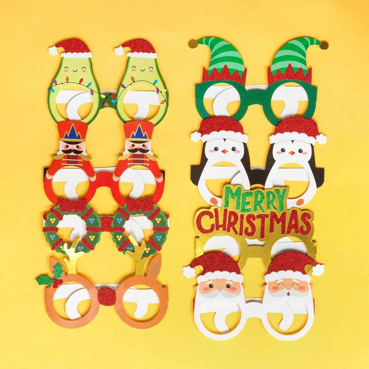 Legami - set of 8 pairs christmas paper - holiday paper eyeglasses