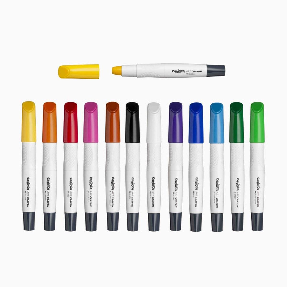 Solid poster paint - carioca plus pastello artistico scatola rigida 12 colori