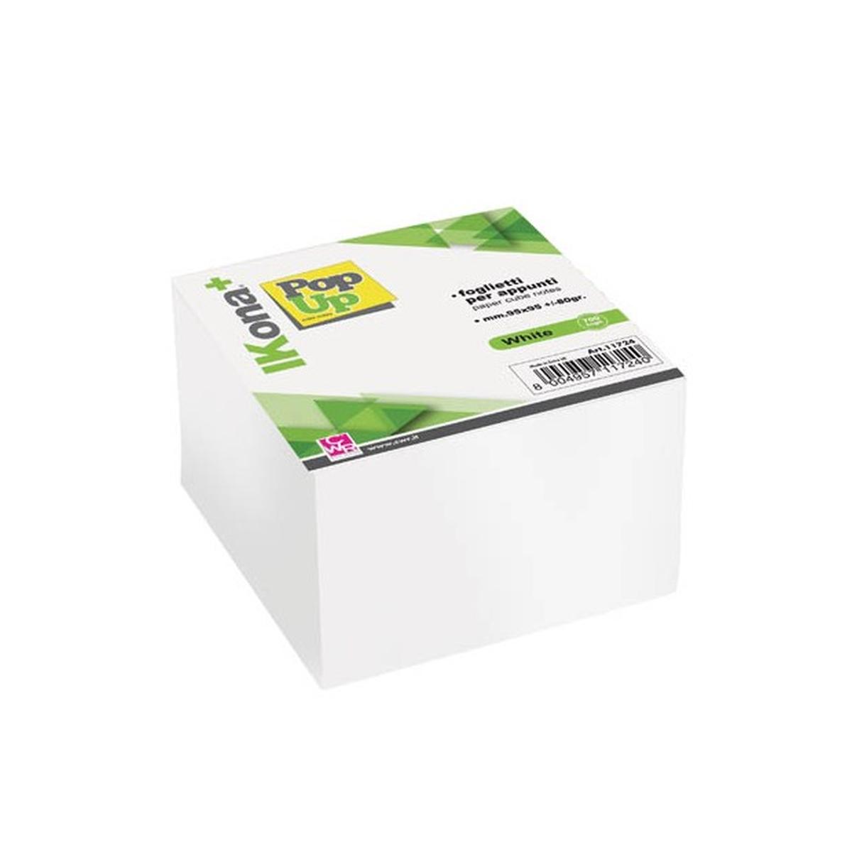Ikona+ - pop-up cubo carta per appunti - 700fg - 95 x 95 mm - bianco