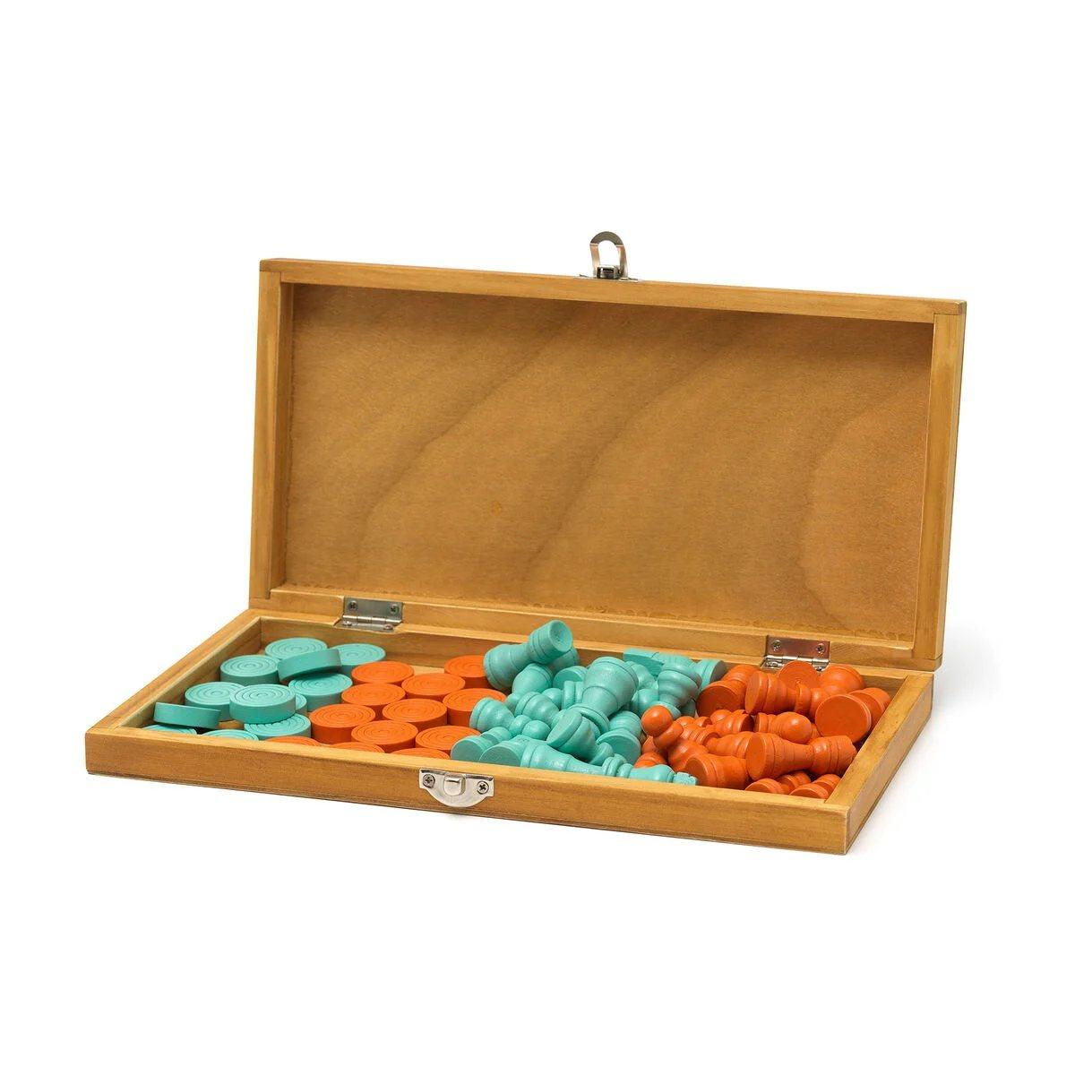 Legami wooden chess and deaughts - 2-in-1 scacchi e dama