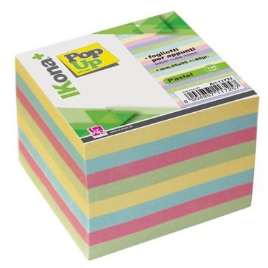 Ikona+ - pop-up cubo carta per appunti - 740fg - 95 x 95 mm - colori pastello