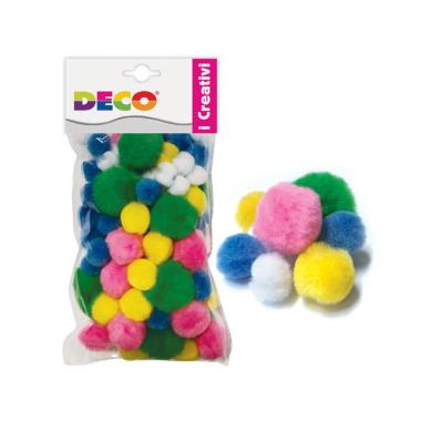 Deco - pompons misure e colori assortiti - 100 pz - primavera