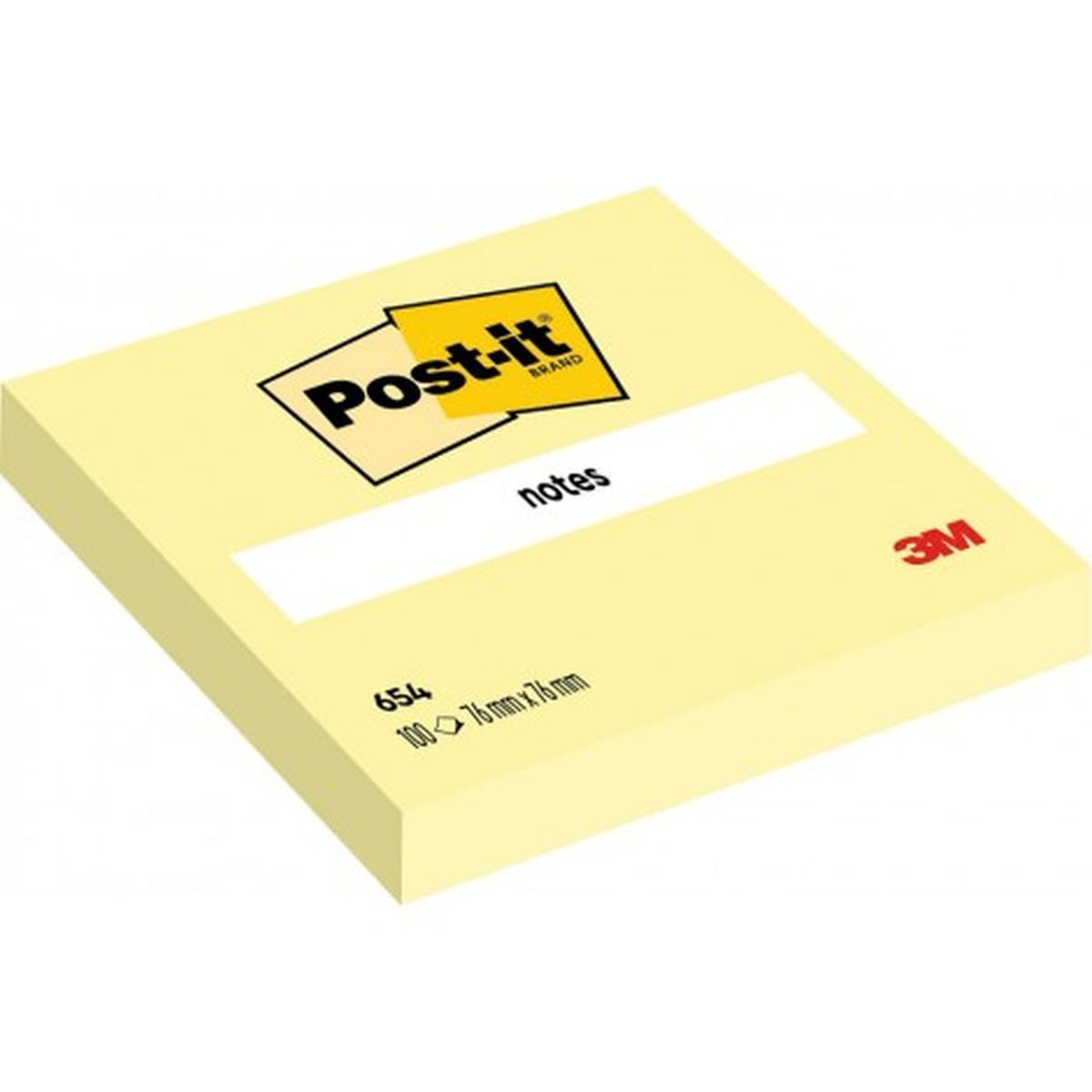 Post-it 654 cubo - giallo canary - 76 x 76 mm - 100 fg